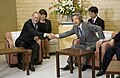 Rumsfeld and Japanese Prime Minister Junichiro Koizumi shake Hands in Tokyo, Nov. 14, 2004.