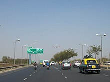 Delhi-Gurgaon Expressway also connects both cities with the airport. File-Gurgaon Expressway.jpg