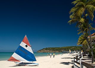 Dickenson Bay bay on the northwestern coast of Antigua