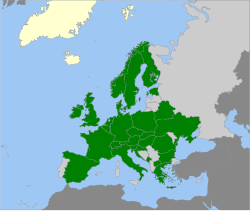 Euroopan maat, joissa tulipunahaperoa esiintyy