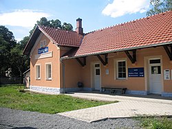 Železniční zastávka Domašín na trati Benešov - Trhový Štěpánov