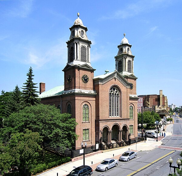 The First Reformed Church in Albany was founded in Albany, New York in 1642 to serve the patroonship of Rensselaerswyck; the current church was built 