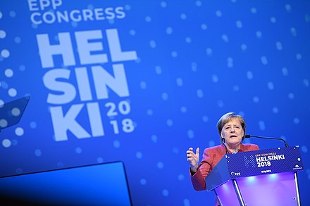 Merkel at the EPP Congress in Helsinki, November 2018