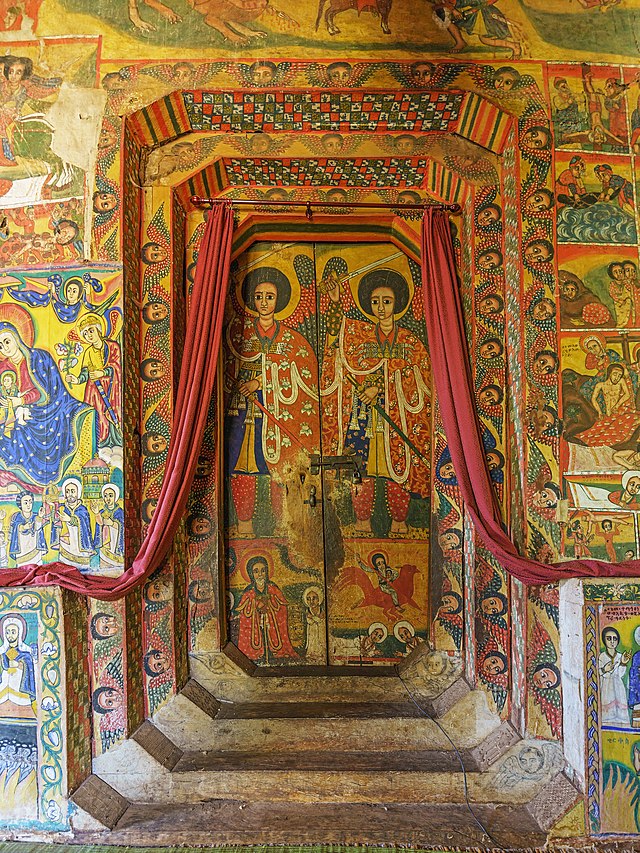 Врата в церкви Ура Кидане Мехрет, полуостров Зеге, Эфиопия