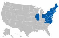 Standorte der Eastern College Athletic Conference