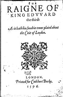 <i>Edward III</i> (play) 1596 play often attributed to Shakespeare