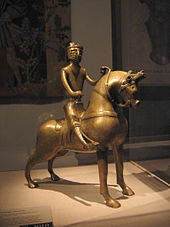 Bronze aquamanile in the form of a mounted knight, second half of the 13th century, Lower Saxony Equestrian Knight Aquamanile.jpg