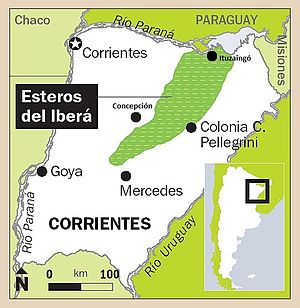 Ubicación de los Esteros del Iberá