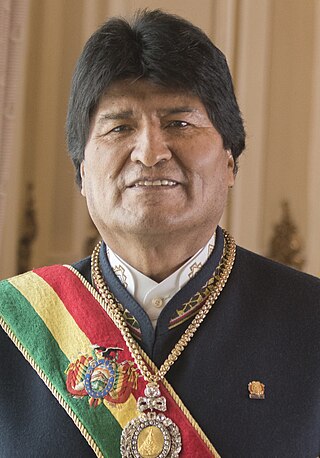 <span class="mw-page-title-main">Evo Morales</span> President of Bolivia from 2006 to 2019