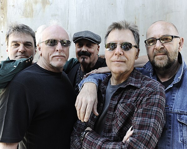 Exile in 2013. L–R: Steve Goetzman, Les Taylor, Marlon Hargis, Sonny LeMaire, and J.P. Pennington.