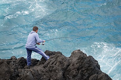 Fisherman at Porto Moniz, Madeira, Portugal