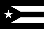 Black La Monoestrellada (2016) Flag of Puerto Rico (black and white).svg