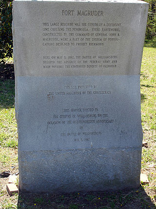 <span class="mw-page-title-main">Fort Magruder</span> Monument in Williamsburg, Virginia