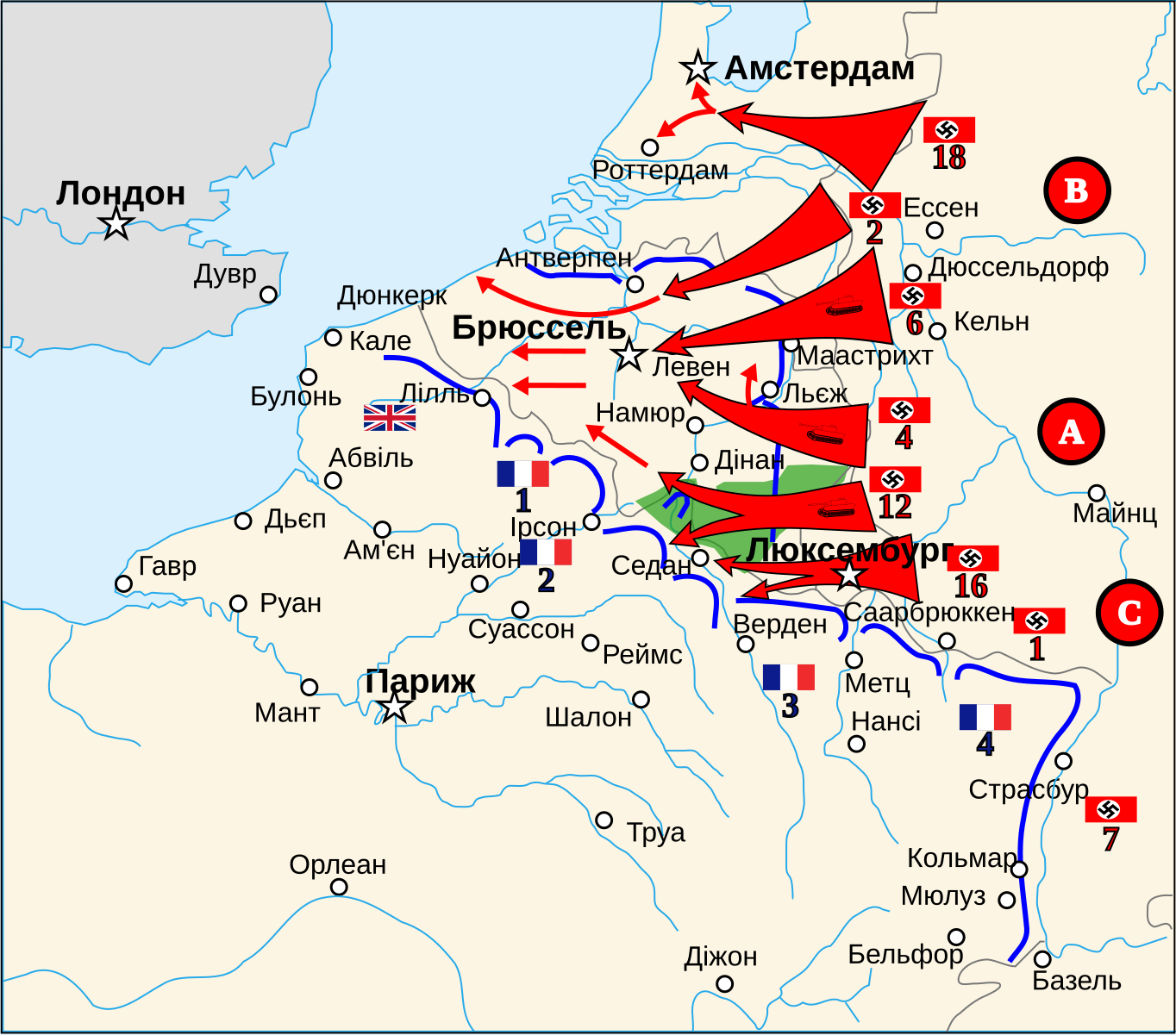 Военные операции гитлера. Карта захвата Франции 1940. Оккупация Франции 1940 карта. План «Гельб». Наступление на Францию.