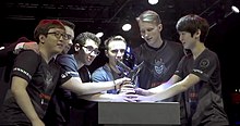 G2 roster holding the 2016 EU LCS Summer trophy G2 holding 2016 EU LCS Summer trophy.jpg