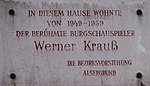 Werner Krauss - memorial plaque
