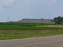 The eastern wall of Gibson Southern High School, near Fort Branch, Indiana as it looked before 2008. Gibson Southern, which services several nearby towns, underwent extensive renovation from 2008 to 2010. Gibson County Indiana - Gibson Southern P1010414.JPG