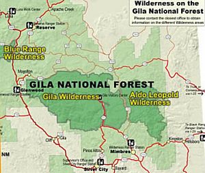 Gila New Mexico Map Gila Wilderness   Wikipedia