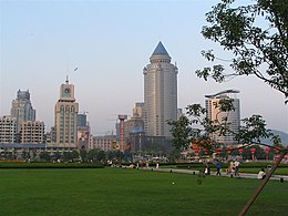 Die stadsilhoeët van Guiyang.