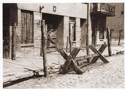 The Gypsy camp in the ghetto, after its inhabitants were transported to the Chelmno death camp.