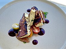 Haloumi dish at a five-star luxury hotel Haloumi dish at The Terrace, Emporium Hotel South Bank, Brisbane.jpg