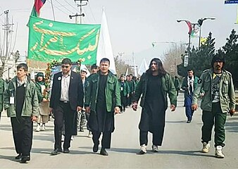 Hazara men on the anniversary of the death of Abdul Ali Mazari in Kabul