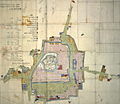 姫路城総構えと街道沿いの町割り。文化3年（1806年）。