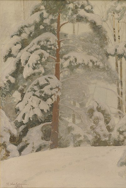 File:Honka lumessa, Painting by Pekka Halonen.jpg