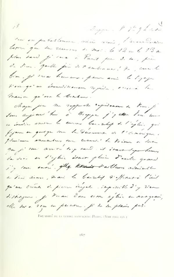 Fac-similé de la lettre manuscrite Dieppe. (Voir page 136.)