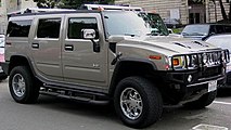 A Hummer H2, popular in the early 2000s but later discontinued, has an estimated fuel economy of 9 miles per gallon (MPG), and is often criticized by environmentalist groups for its poor fuel economy.