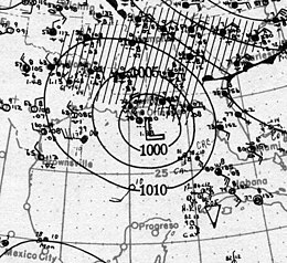 Hurricane Fourteen surface analysis 18 Oct 1916.jpg
