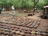 IEDs collected by NGOs in Lainya County 2003-07 IED collected in Lainya South Sudan after 2005.jpg