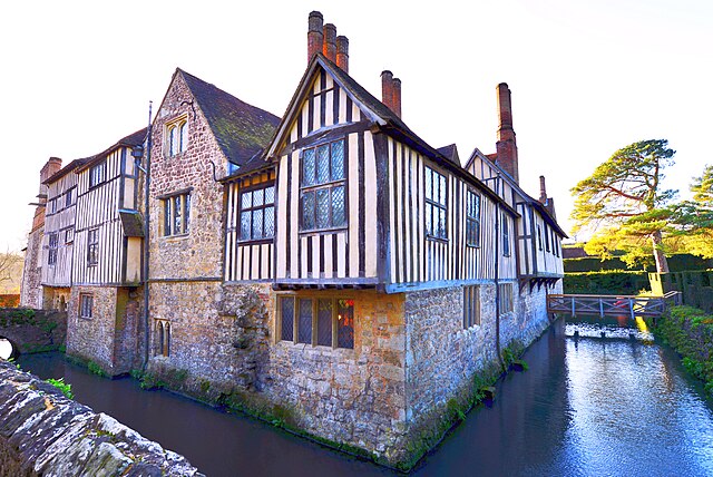 Ightham Mote, a 14th-century moated manor house in Kent, England