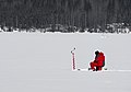 Ice fishing on Lake Saimaa