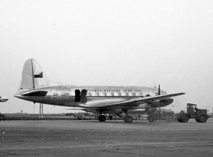 An Ilyushin Il-12 of Czechoslovak Airlines at Paris Orly Airport in 1957