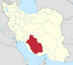 Location of Fars province within Iran