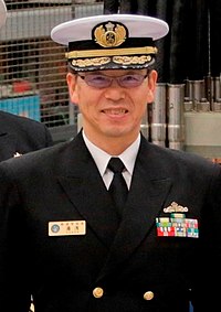 JMSDF Vice Admiral Hideki Yuasa 湯浅秀樹海将 (US Navy photo 180216-N-XXXXX-001 Japan Maritime Self-Defense Force Tours NSWC Dahlgren).jpg