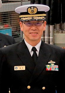 JMSDF Laksamana Hideki Yuasa 湯浅秀樹海将 (US Navy photo 180216-N-XXXXX-001 Jepang Maritime Self-Defense Force Tur NSWC Dahlgren).jpg