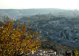 Zicht op de oude stad Jeruzalem (foto nov 2005).