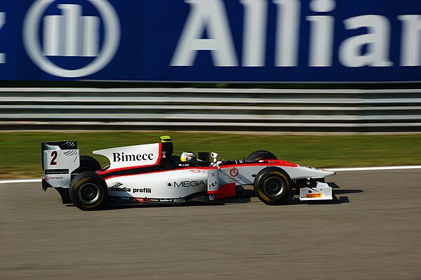 Leal driving for Rapax at the Monza round of the 2011 GP2 Series season.