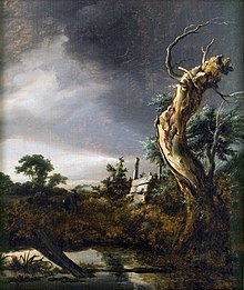 painting of dead tree