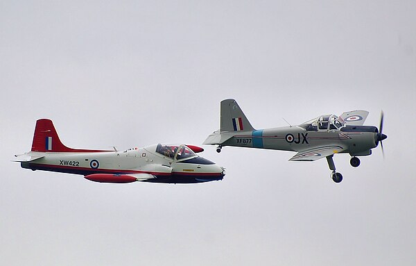 Preserved BAC Jet Provost T5a in formation with a Percival Provost T1