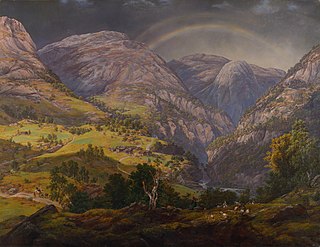 <i>View from Stalheim</i> 1842 oil painting by Johan Christian Dahl