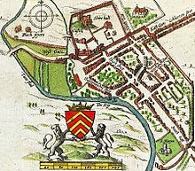 1610 mapa de Cardiff
