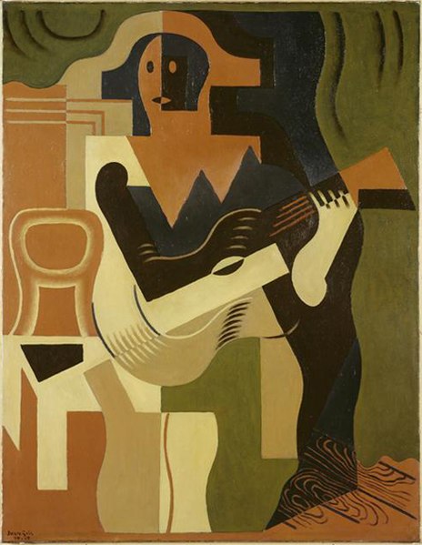 File:Juan Gris, 1919, Arlequin à la guitare, oil on canvas, 116 x 89 cm, Musée National d'Art Moderne.jpg