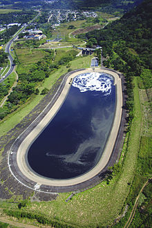 The Jurun Marinala power plant was conceived during the Arbenz government to compete with the generation of the Electricity Company of Guatemala, which at that time was an American company and was using foreign oil instead of natural resources in Guatemala. Construction was not completed until 1968, fourteen years after Arbenz was removed in a CIA sponsored coup d'etat. Jurun Marinala.jpg