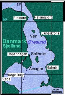 Location of Køge Bugt (Køge Bay) in Øresund