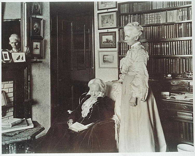 File:Katharine "Kitty" Barry Blackwell standing behind her adoptive mother, Elizabeth Blackwell, in their study, ca. 1905-1910. (25841437115).jpg