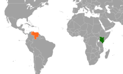 Karte mit Standorten in Kenia und Venezuela