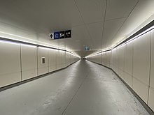 Pedestrian tunnel between Kipling Bus Terminal and the subway station Kipling Go Station Tunnel to Kipling TTC 2022.jpg